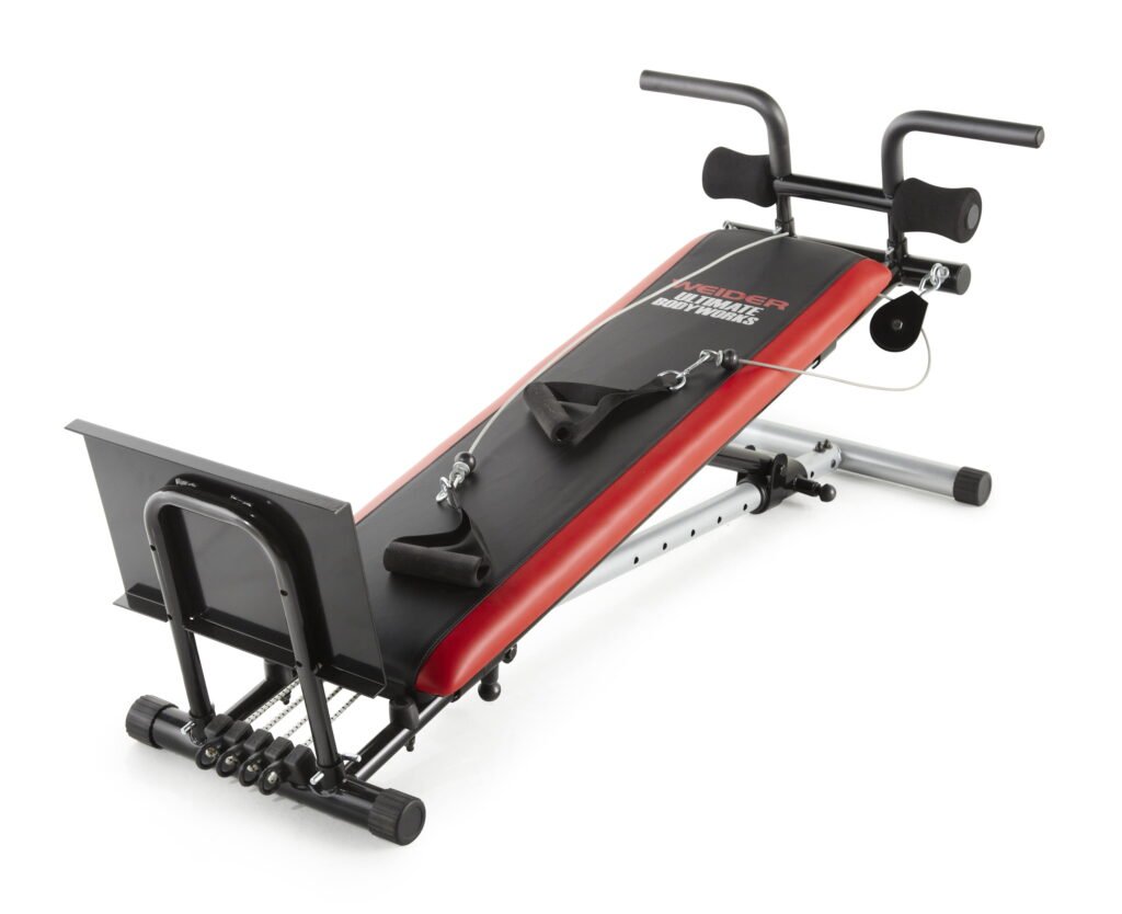 The weider ultimate body works  machine is displayed here, one of the top used back machines
